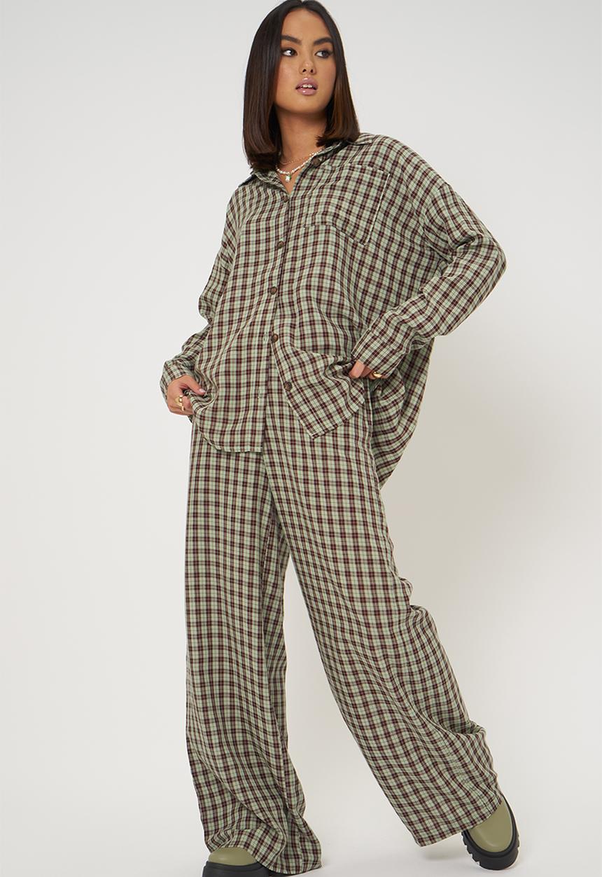 Daisy Street - Lucy shirt - sage brown check