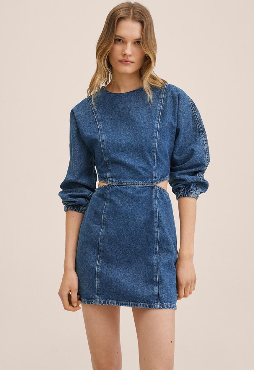 MANGO - Dress scarlet - denim open blue