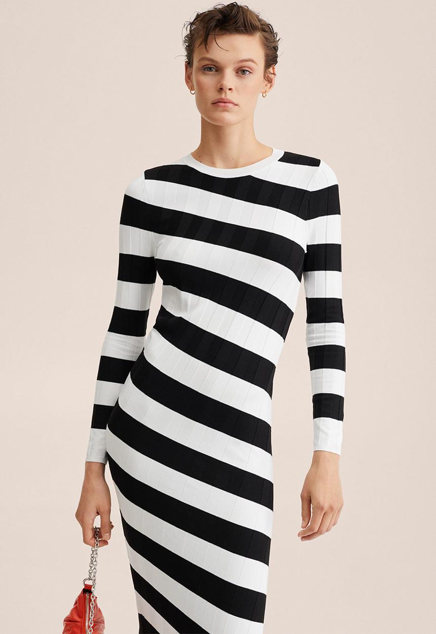 MANGO - Dress oblicua - black