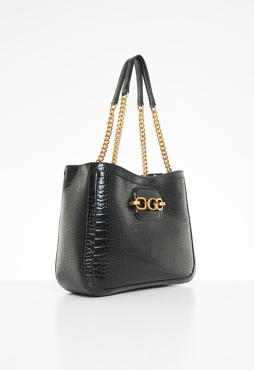 GUESS - Hensely croc girlfriend tote - black