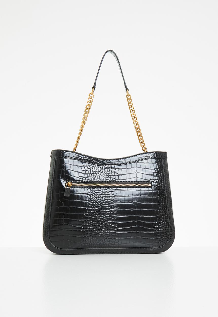 GUESS - Hensely croc girlfriend tote - black