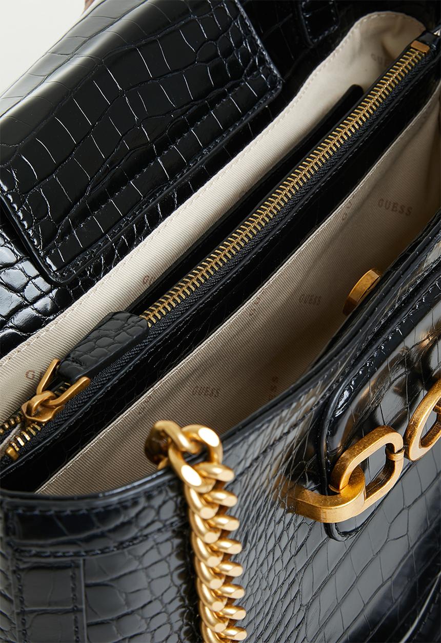 GUESS - Hensely croc girlfriend tote - black