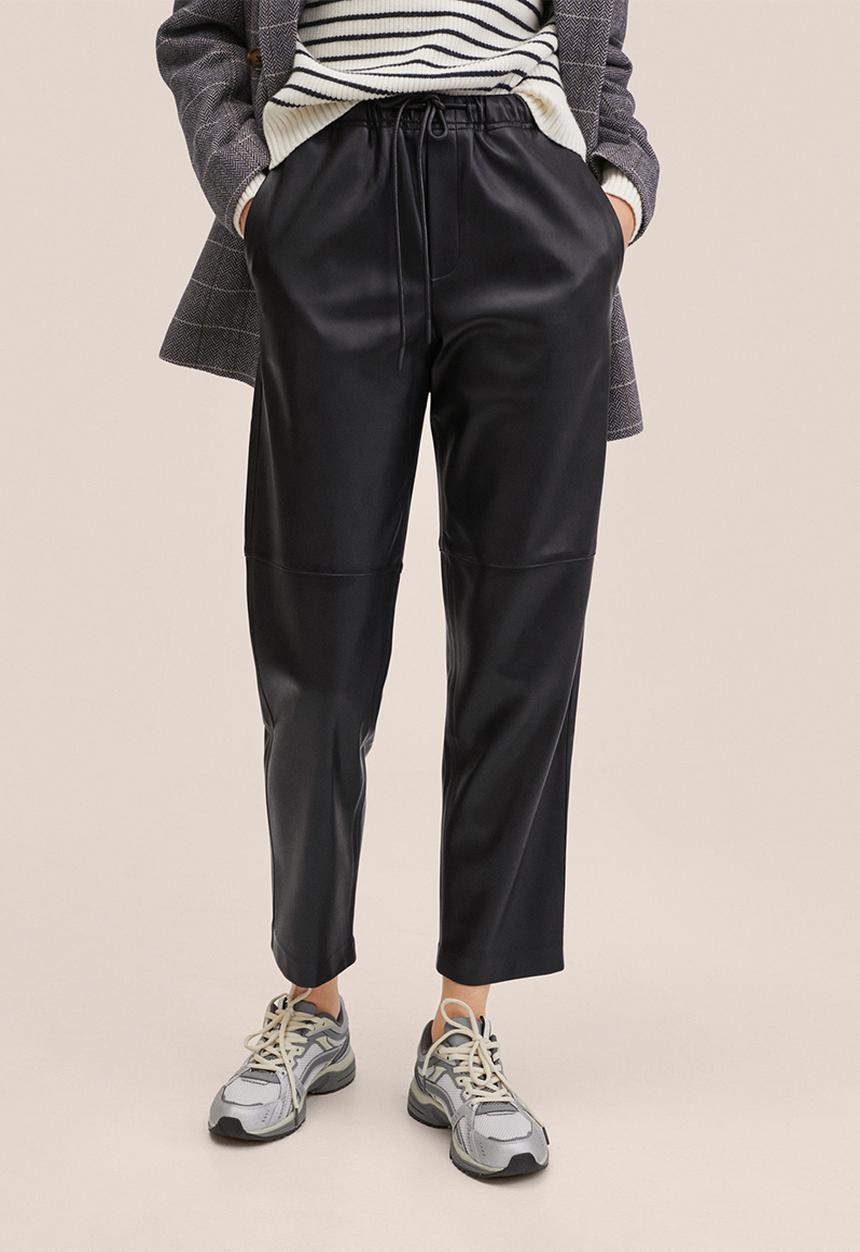 MANGO - Trousers apple - black