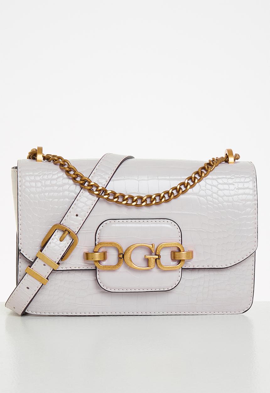 GUESS - Hensely croc crossbody flap - stone