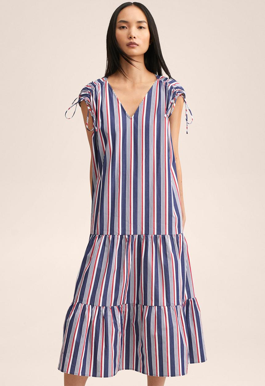 MANGO - Dress trip-h - navy
