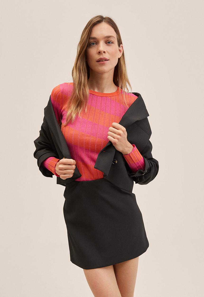 MANGO - Sweater oblicuo - orange & pink