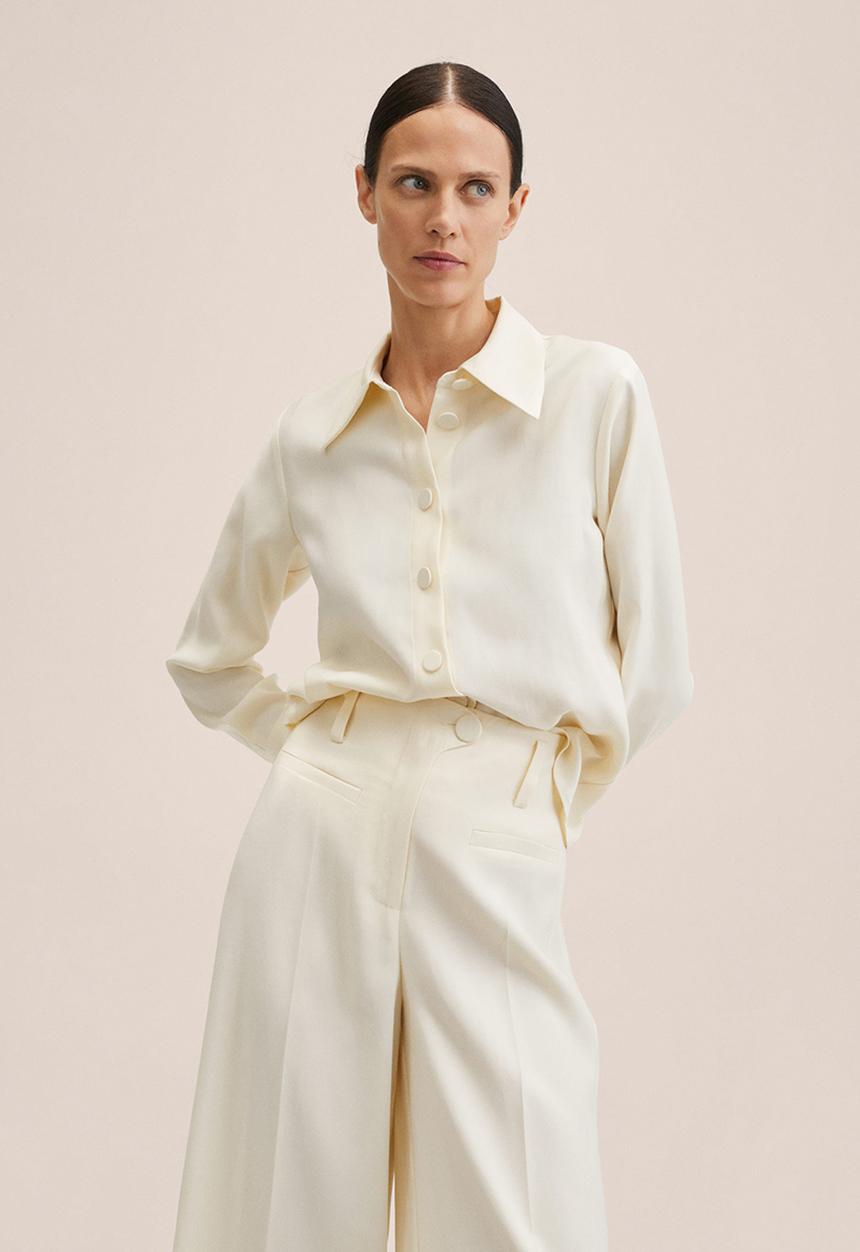 MANGO - Shirt pope-h - natural