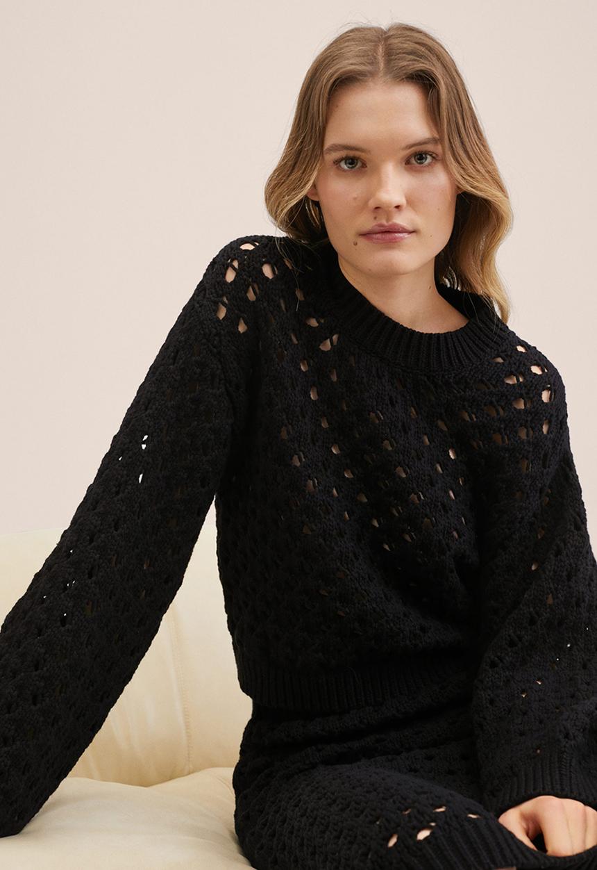 MANGO - Sweater monte - black