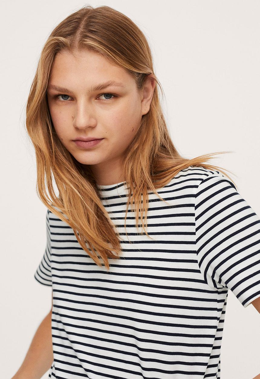 MANGO - T-shirt bellap-h - navy & white 