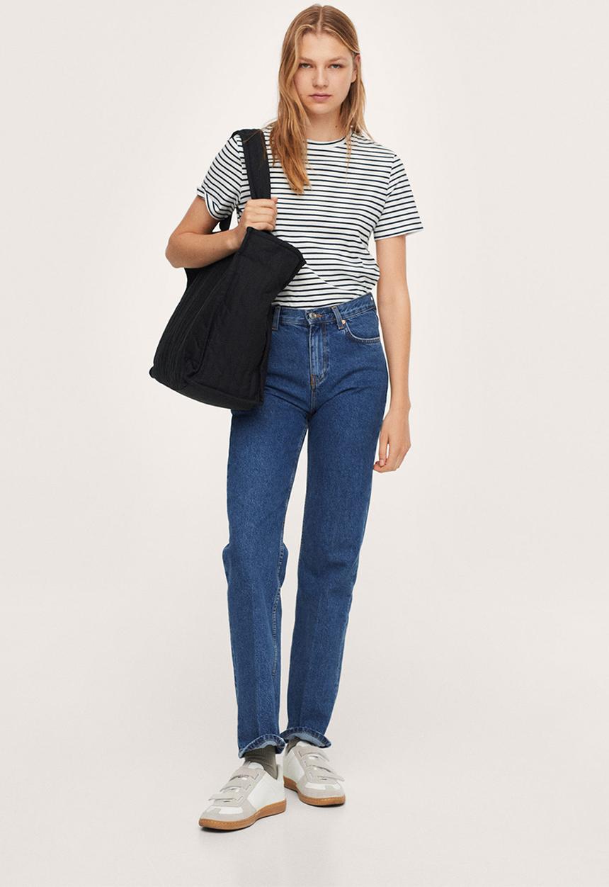 MANGO - T-shirt bellap-h - navy & white 
