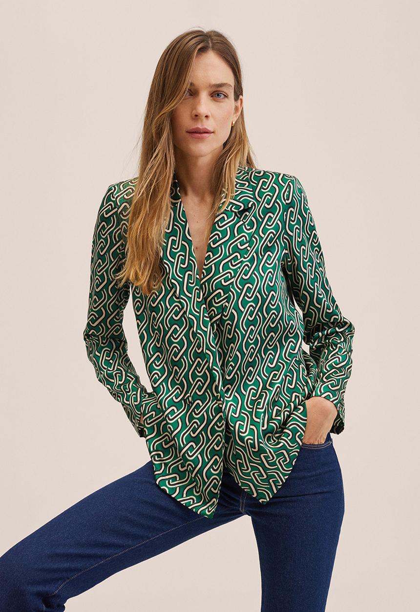 MANGO - Shirt chain - green