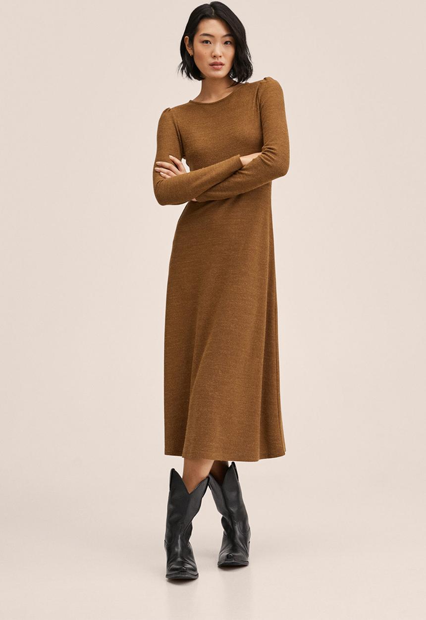 MANGO - Dress yueling - medium brown