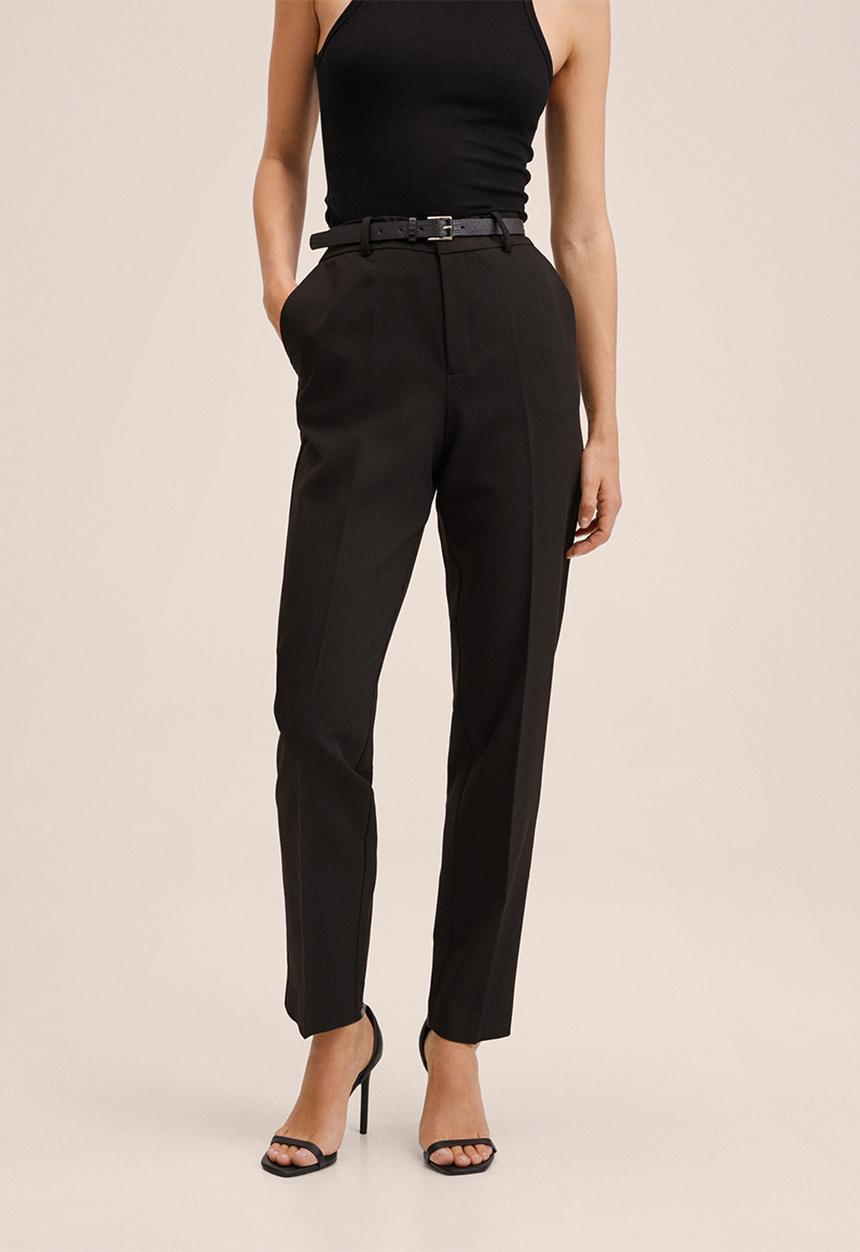 MANGO - Trousers boreal - black