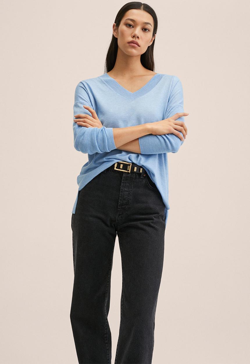 MANGO - Sweater lombia - light pastel blue