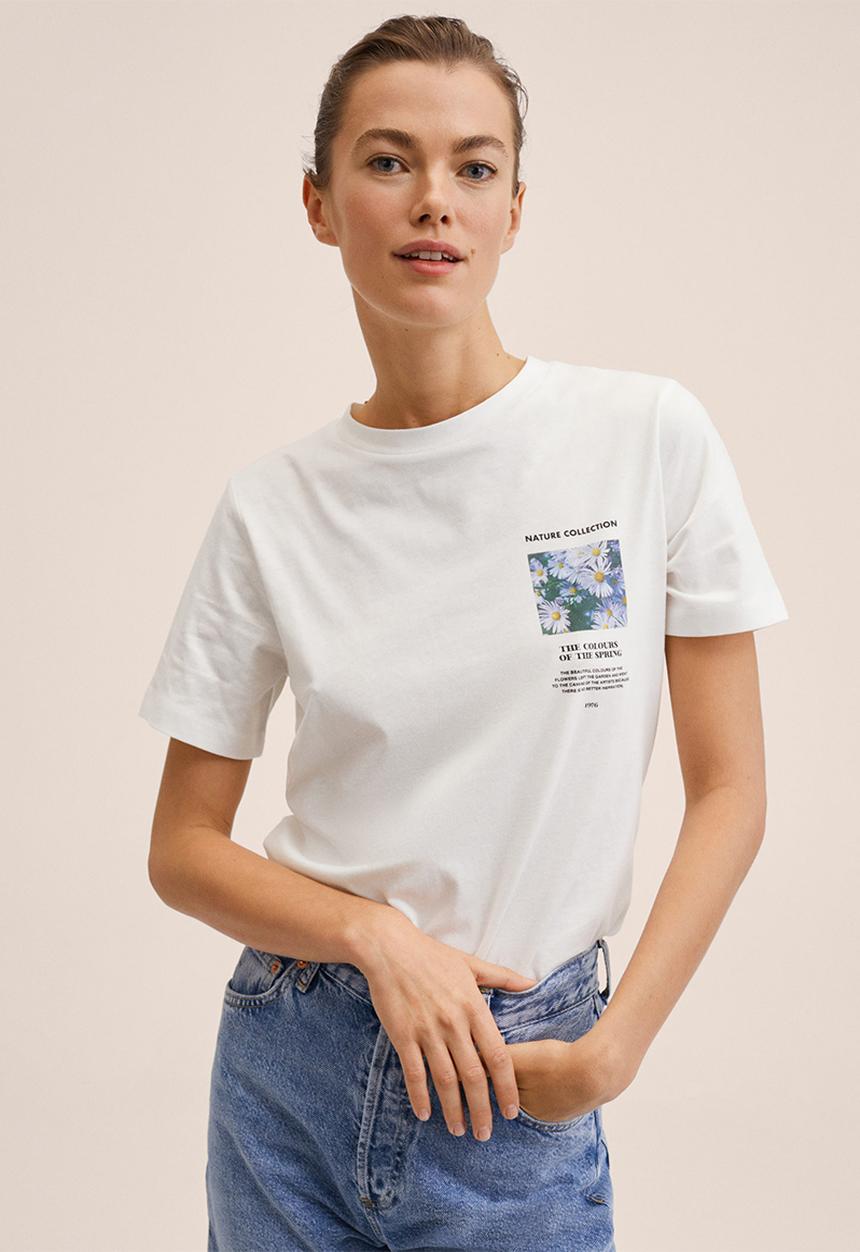 MANGO - T-shirt pstilu2 - white 