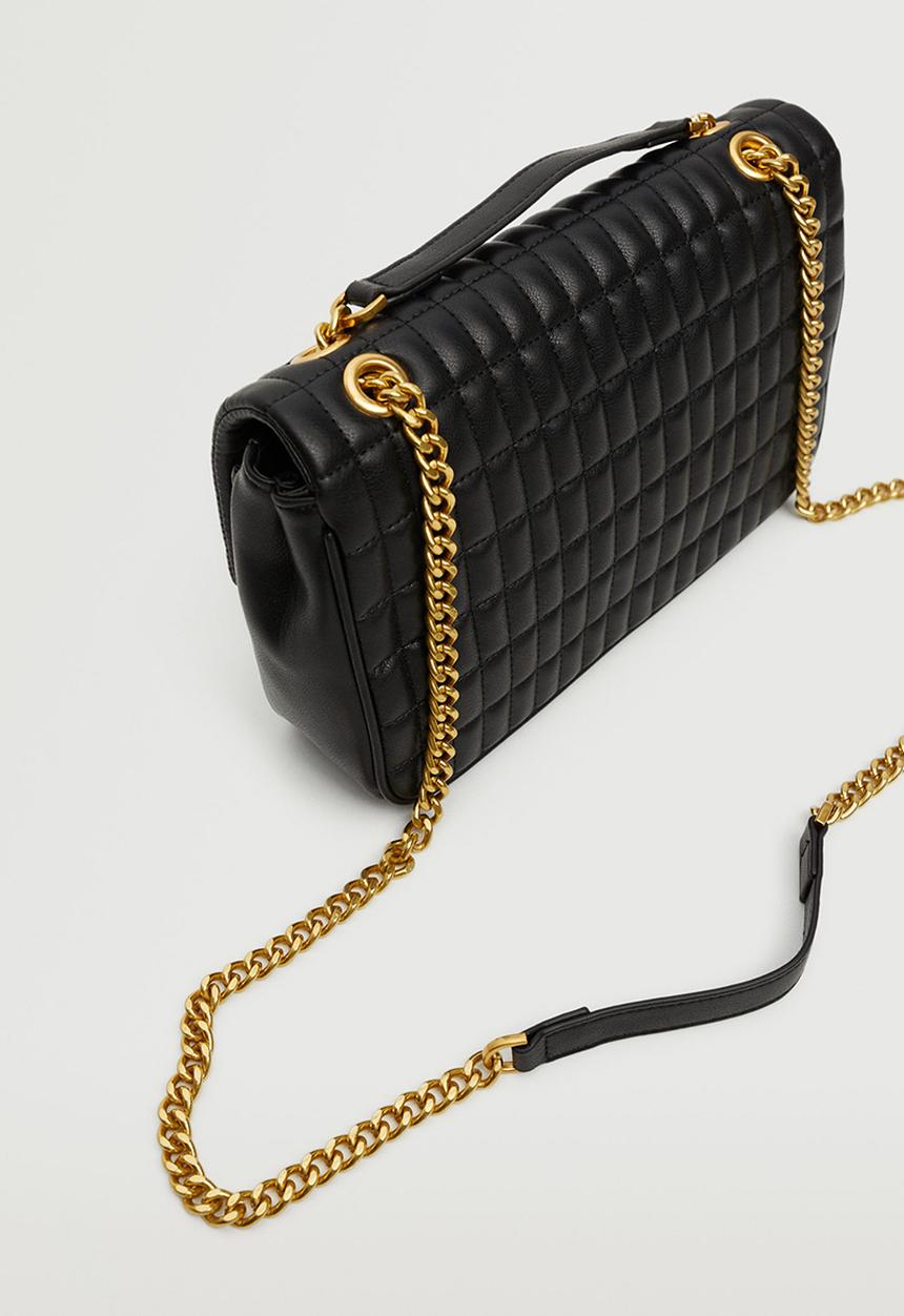 MANGO - Quilted chain bag - black