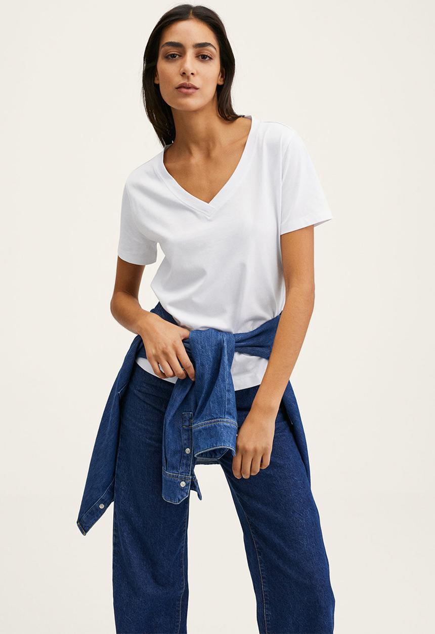 MANGO - T-shirt chalapi - white
