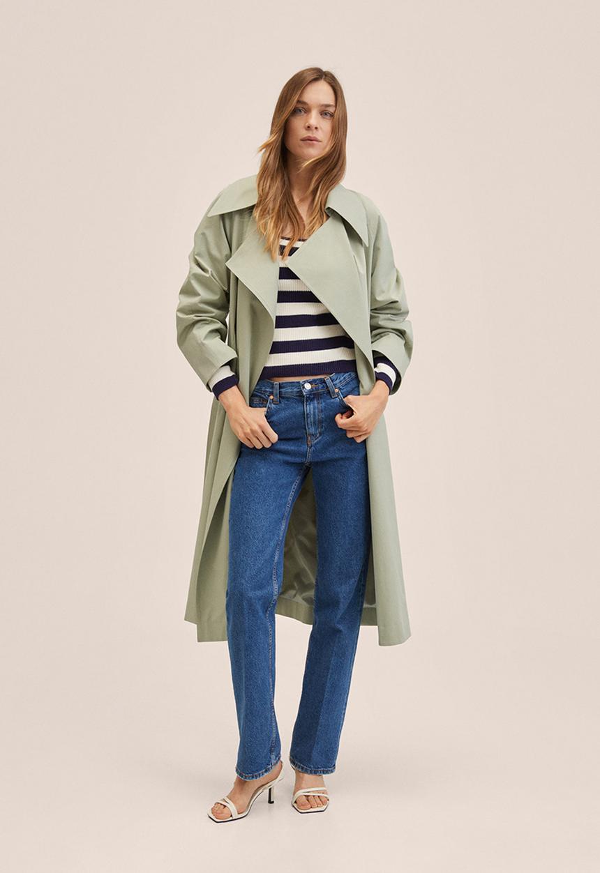 MANGO - Trench coat mint - light pastel green