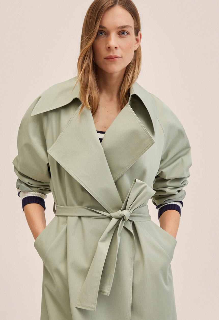 MANGO - Trench coat mint - light pastel green