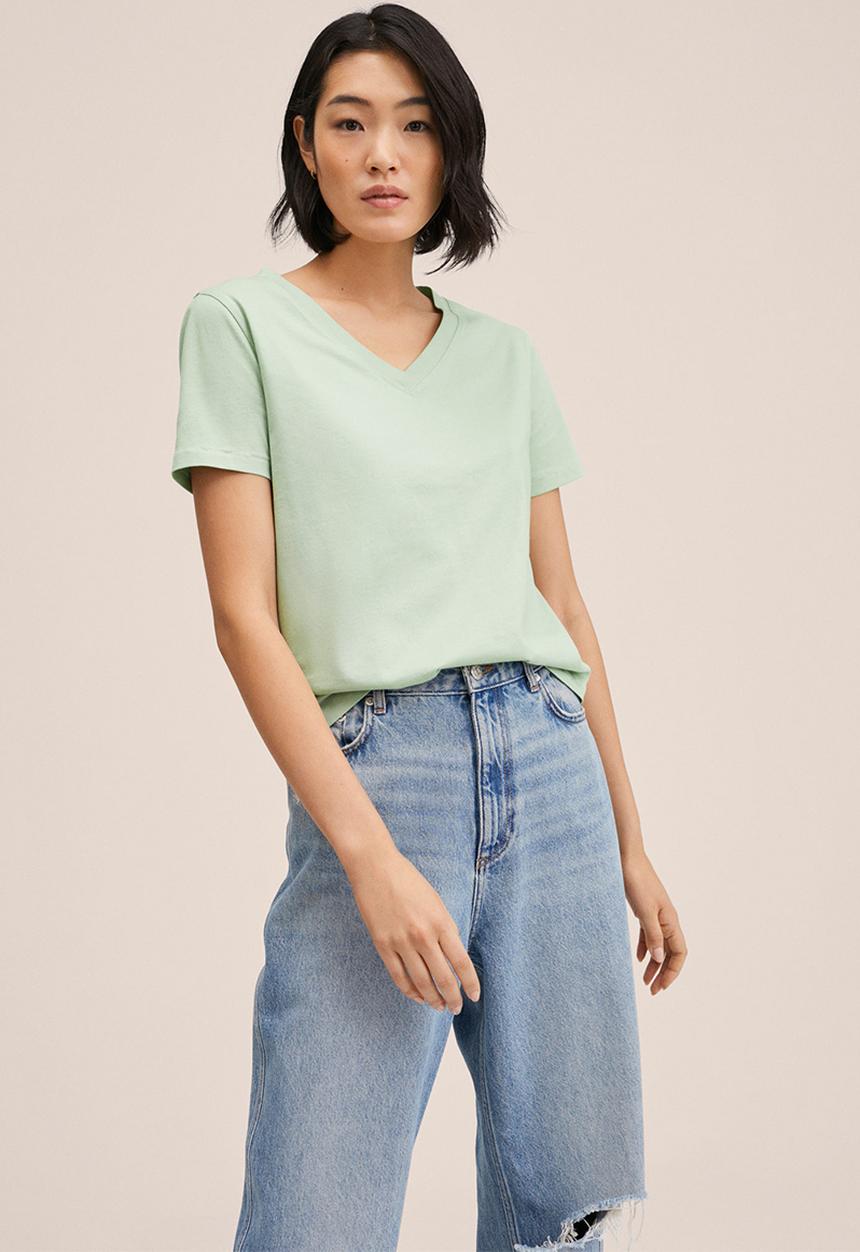 MANGO - T-shirt chalapi - aqua