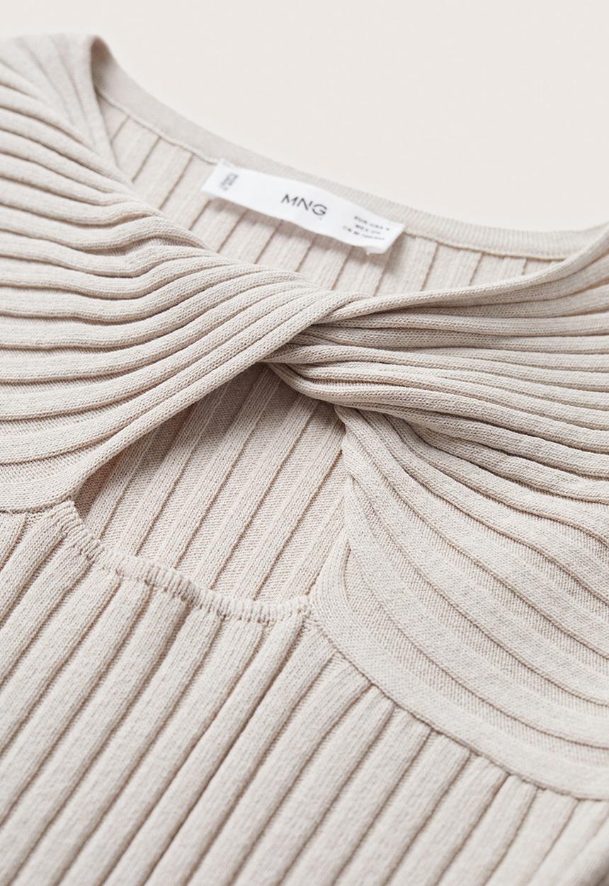 MANGO - Sweater risu - beige