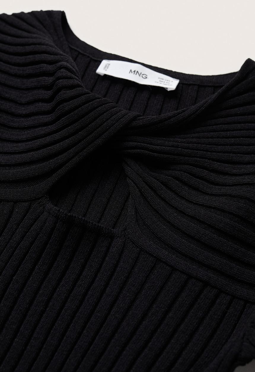 MANGO - Sweater risu - black