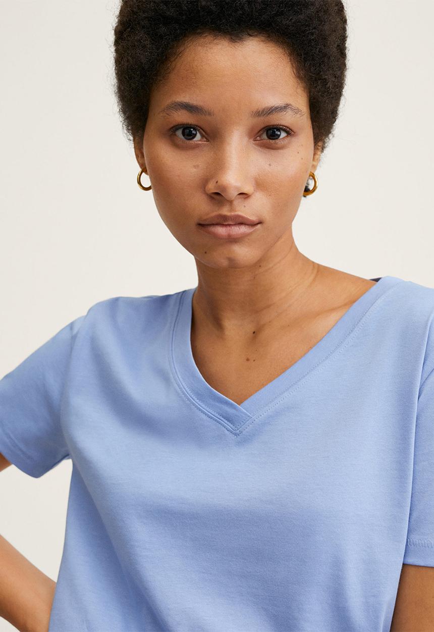 MANGO - T-shirt chalapi - light blue