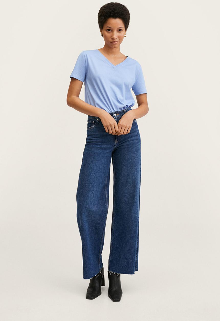 MANGO - T-shirt chalapi - light blue