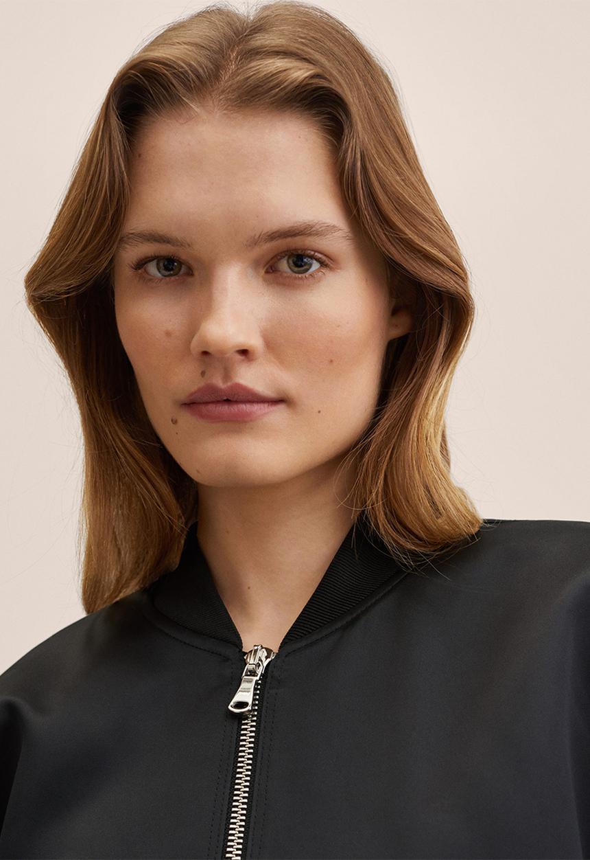 MANGO - Jacket peterpan - black