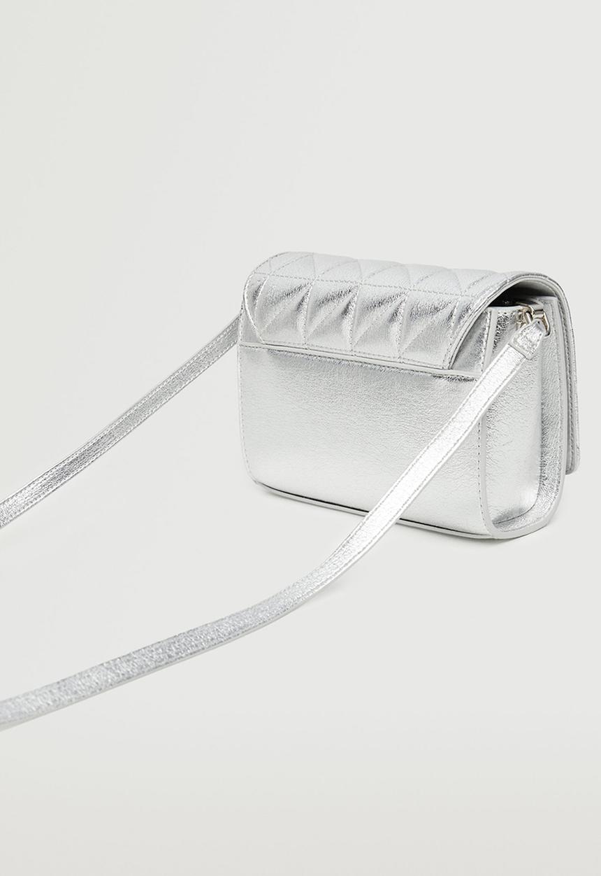 MANGO - Metallic padded bag - silver