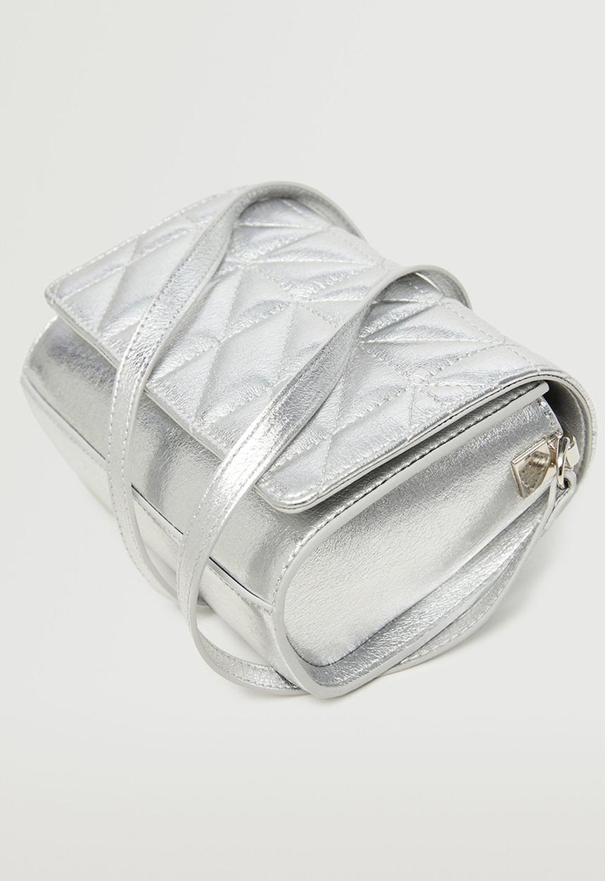 MANGO - Metallic padded bag - silver