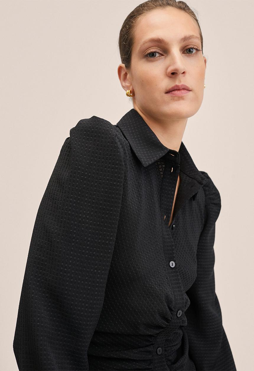 MANGO - Dress fru - black