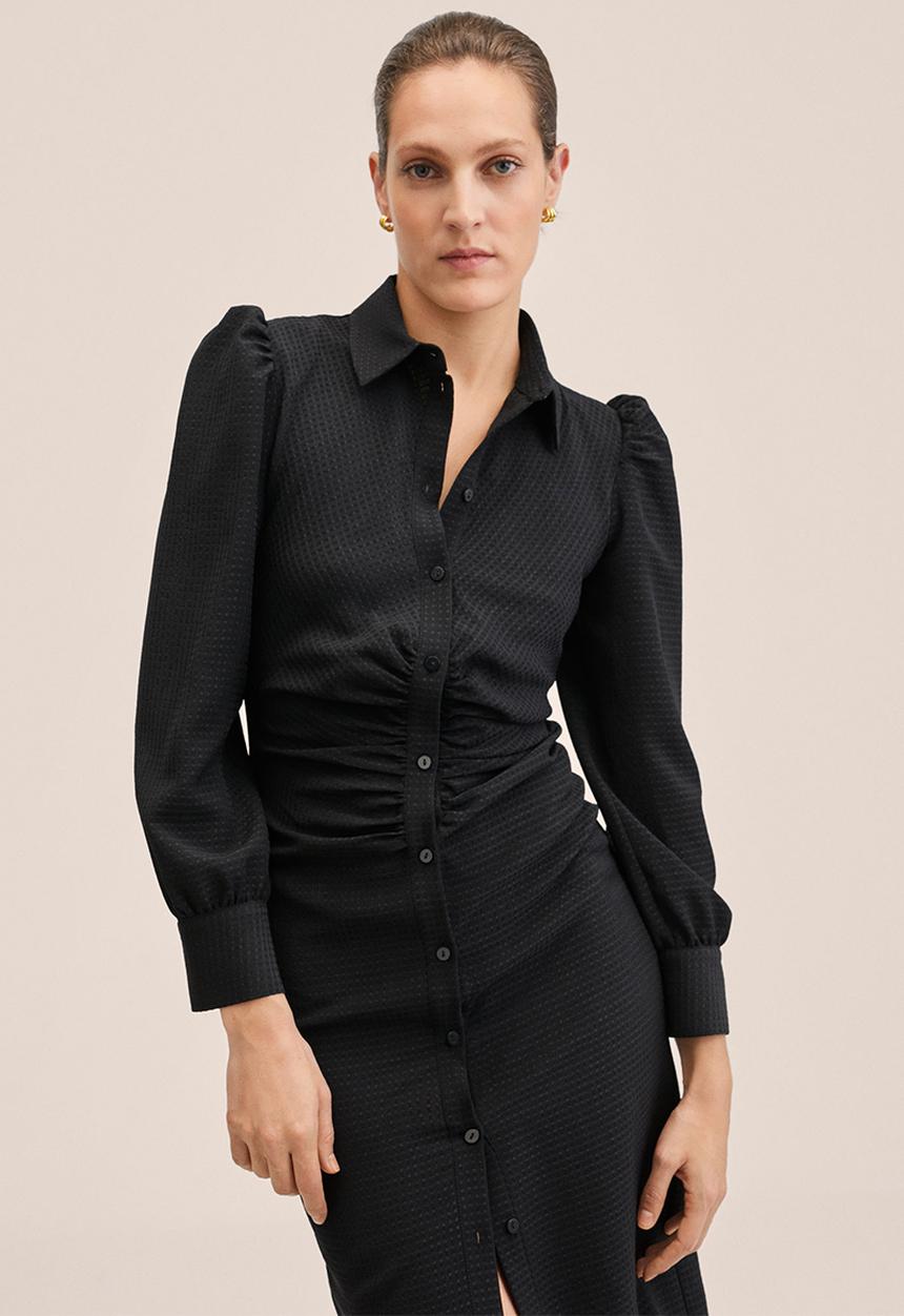 MANGO - Dress fru - black