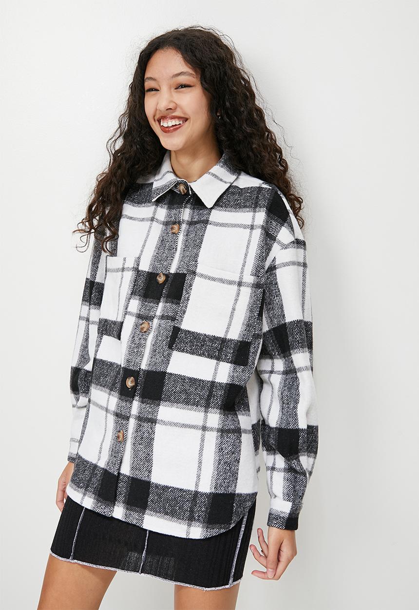 Blake - Check shacket - black/white check