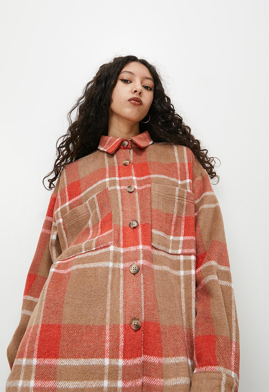 Blake - Check shacket -  rust/brown check