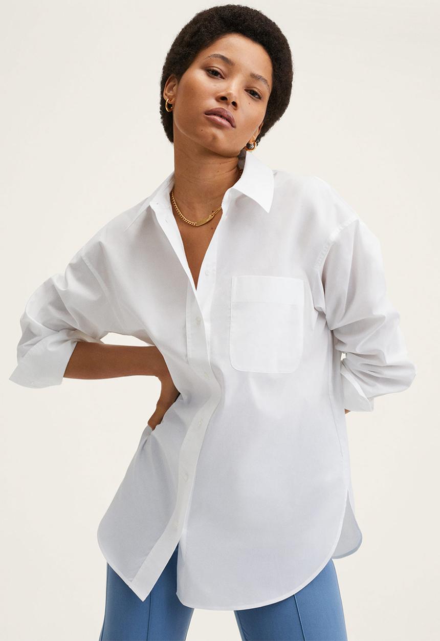 MANGO - Shirt regu - white