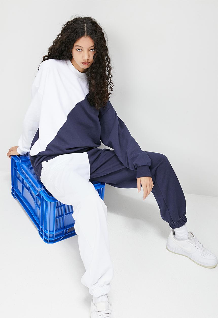 Blake - Colourblock oversize sweater - blues