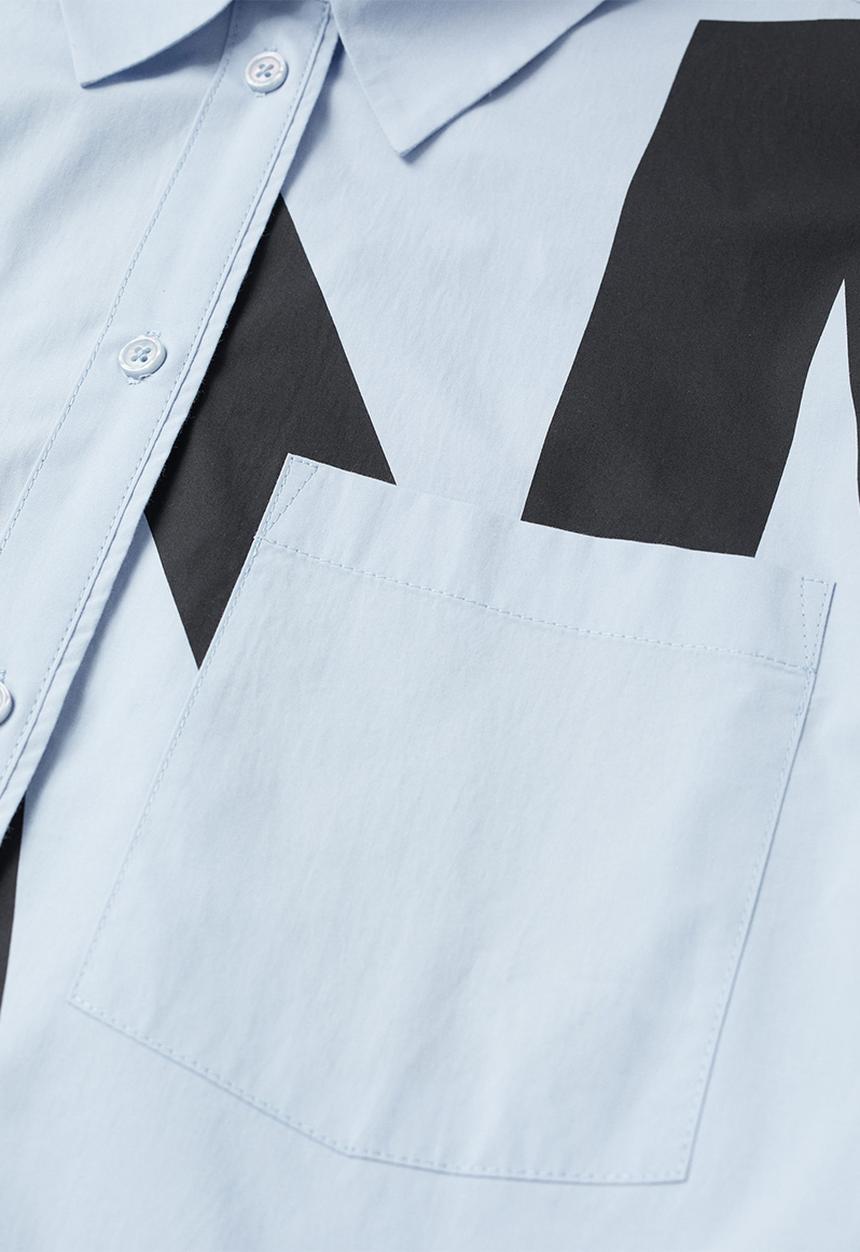 MANGO - Shirt letter - blue & black 