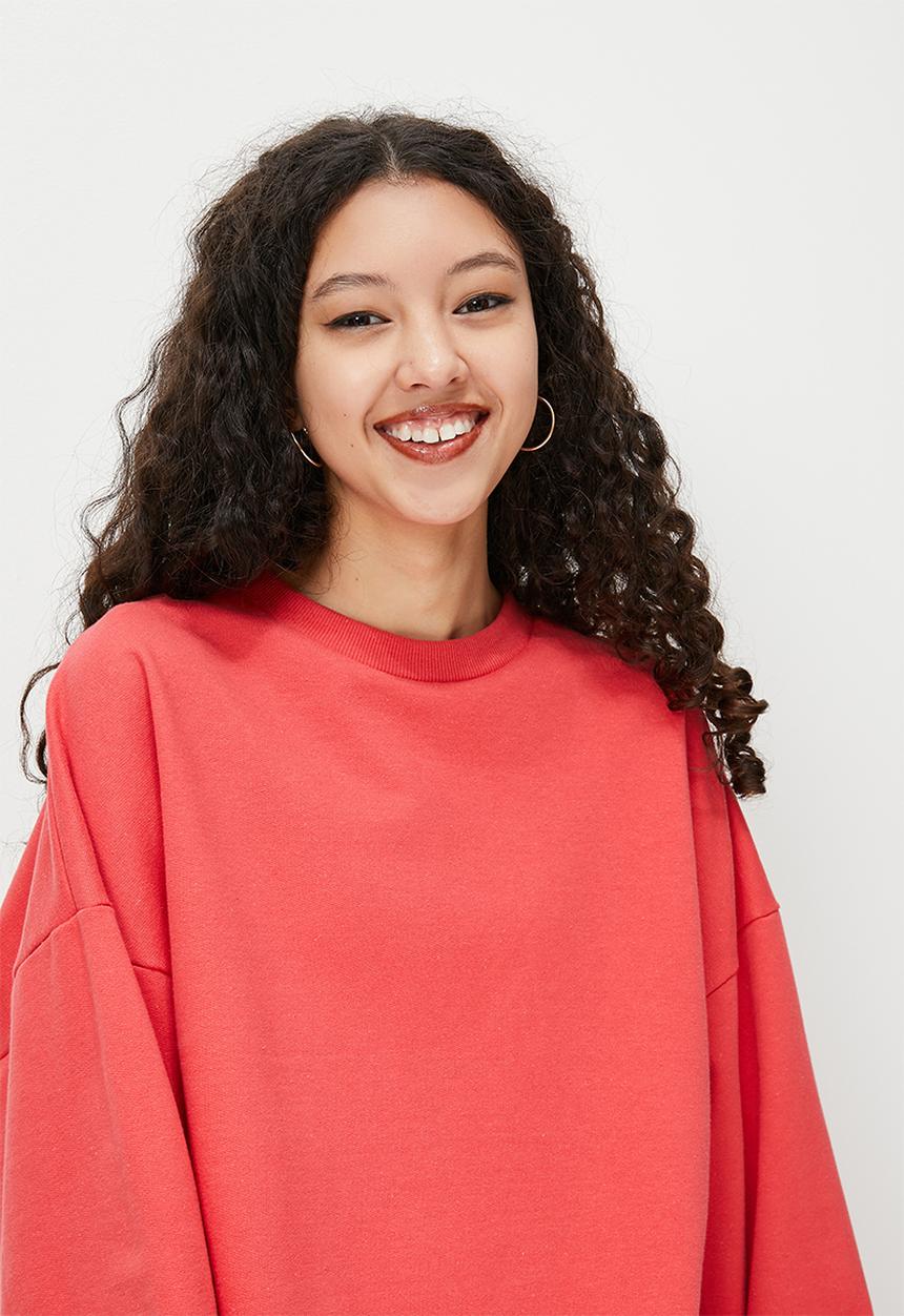 Blake - Oversized crew sweat - red