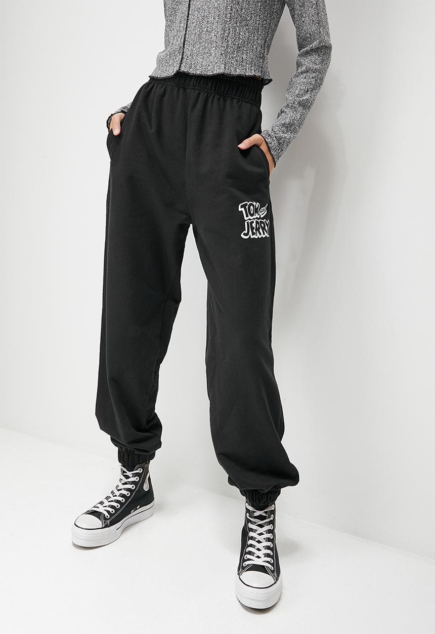Blake - Co ord tom and jerry print jogger - black