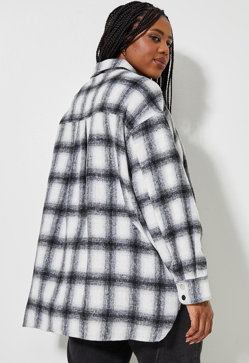 Superbalist - Melton over shirt - black check