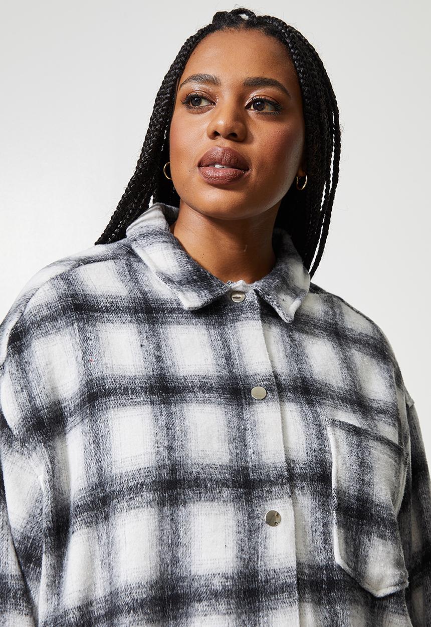 Superbalist - Melton over shirt - black check