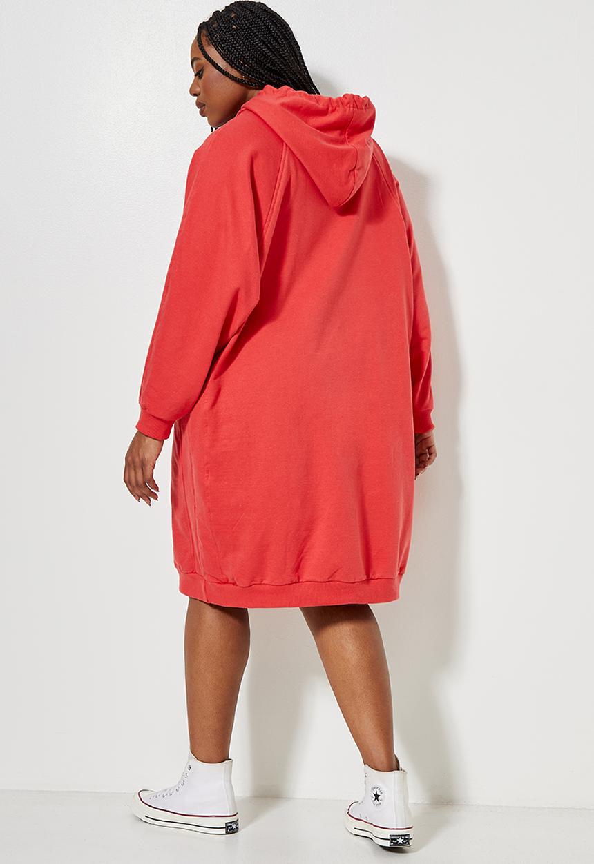 Superbalist - Raglan sweat dress - red