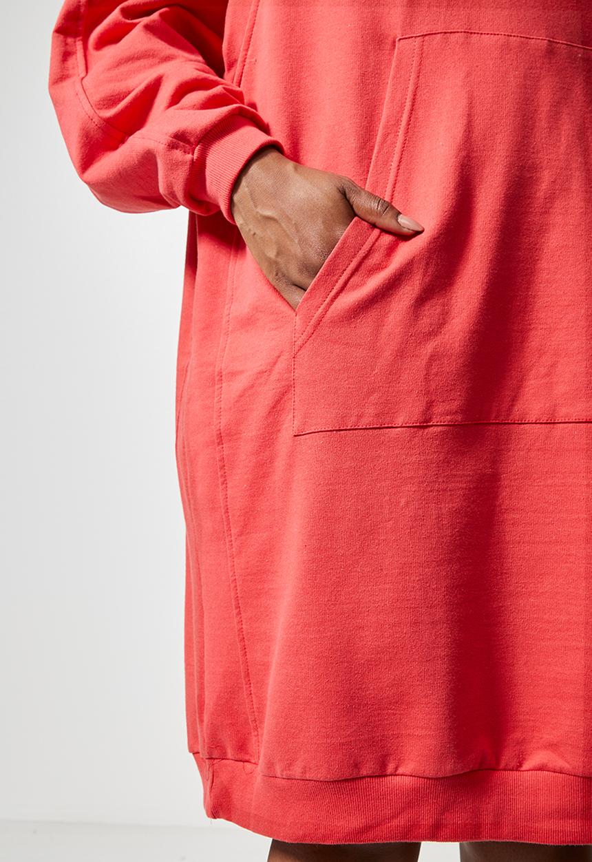 Superbalist - Raglan sweat dress - red