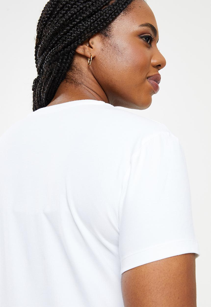 POLO - Plus wmn allie short sleeve sml pony stretch T-shirt - white