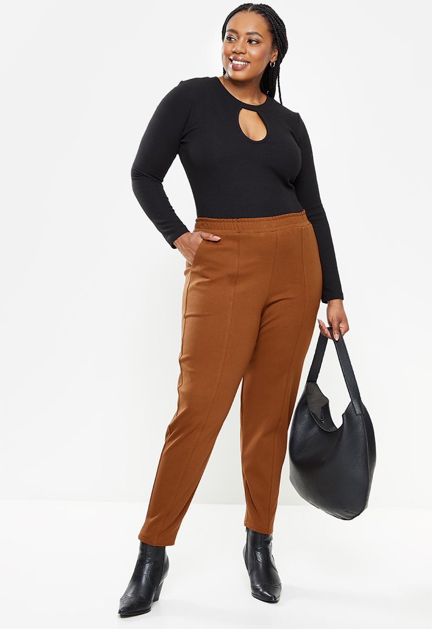 Me&B - Plus straight leg trousers - tan