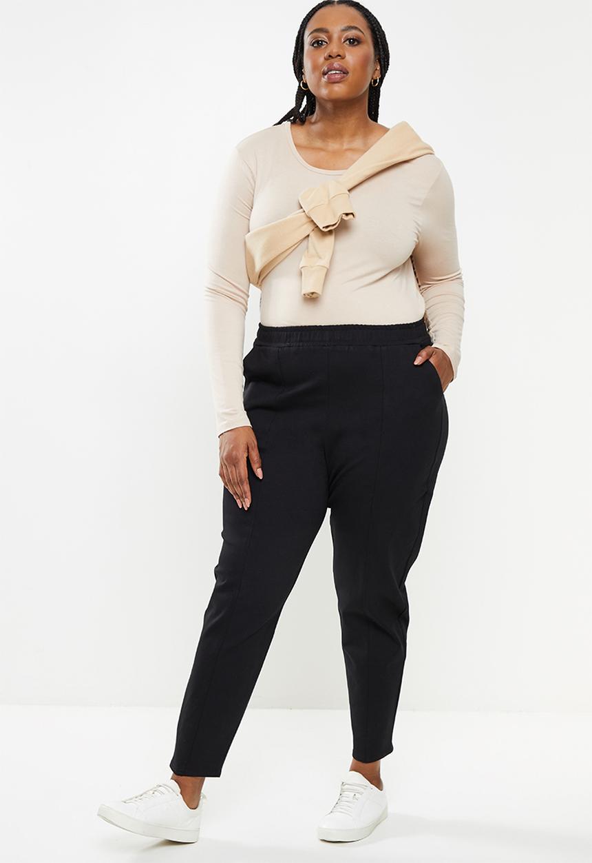 Me&B - Plus straight leg trousers - black