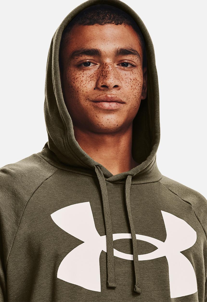 Under Armour - UA rival fleece big logo hoodie- Khaki