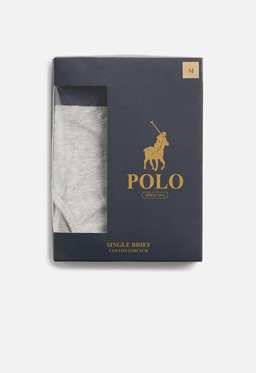 POLO - Men plain knit briefs - grey