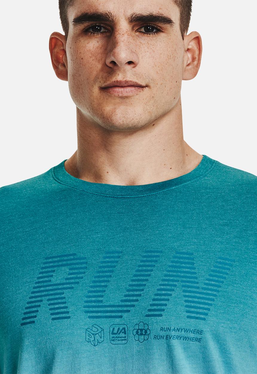 Under Armour - UA Run Anywhere Short Sleeve Tee  -Blue /  multi 